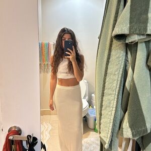 Free People Cream Maxi Skirt